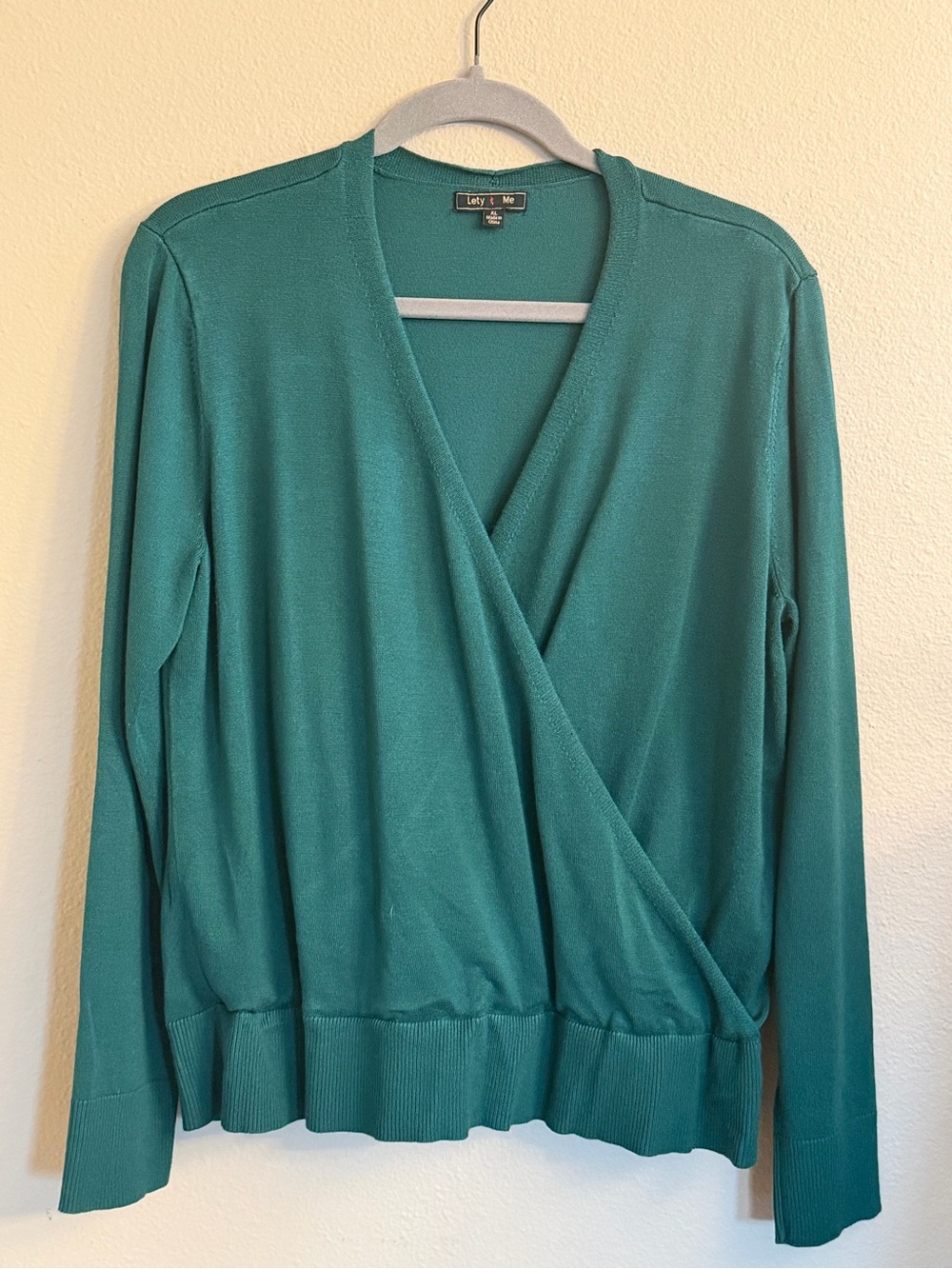 Lilly & Me Teal Wrap V-Neck Sweater
